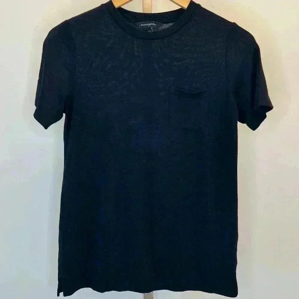 Banana Republic Women's XS Black Crewneck Short Sleeve Tee Shirt